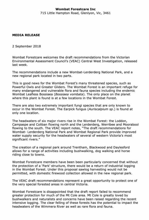 Media release VEAC September 2018