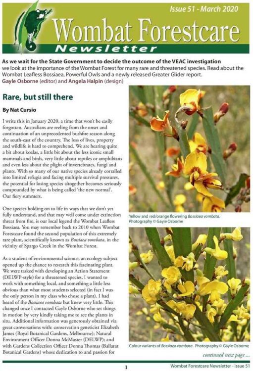 Wombat Forestcare Newsletter 51 March 2020