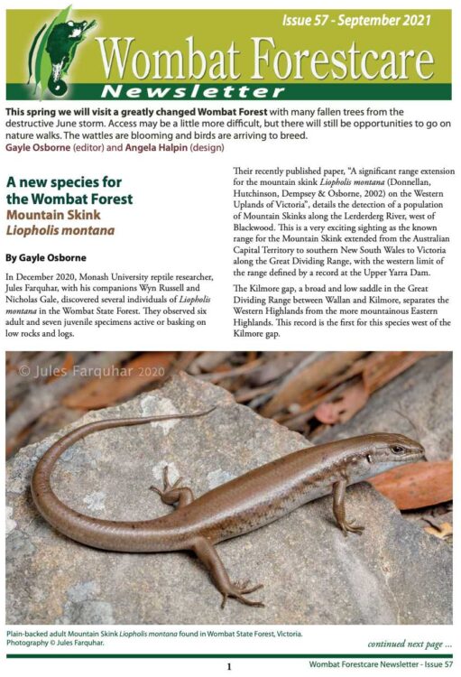 Wombat Forestcare Newsletter 57 September 2021
